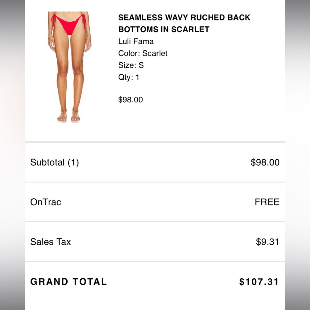 Luli Fama Red Seamless Triangle Bikini Top and bottoms - Picture 6 of 7
